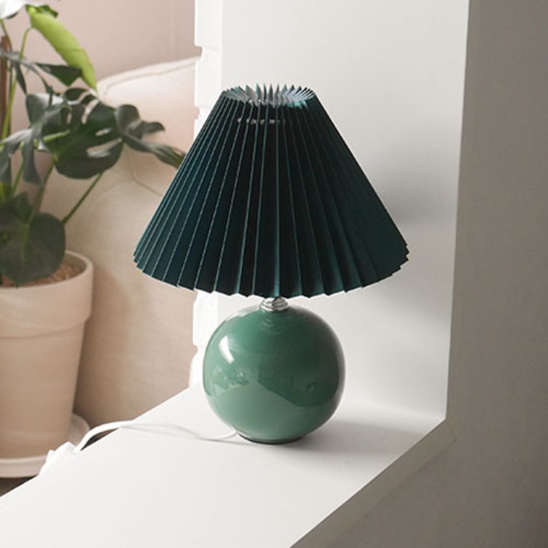 Ceramics pleated stand lamp_Green(볼지름12cm)